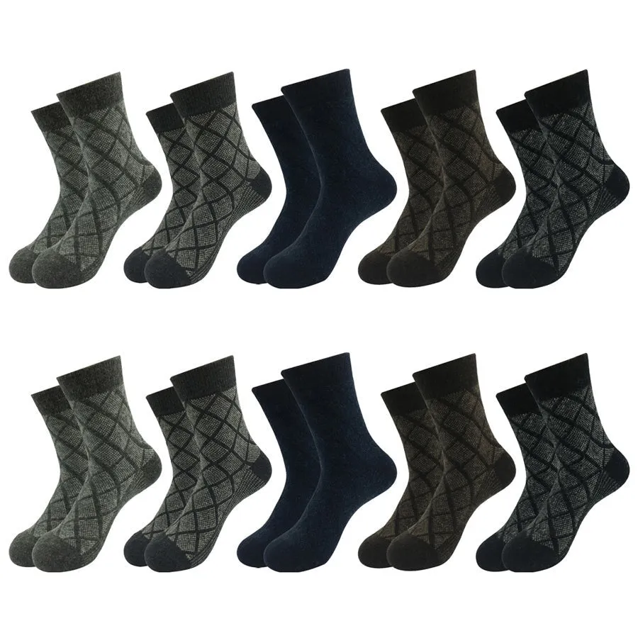 10 pairs Lot Winter Casual Wool Socks Cashmere Breathable Socks for Men