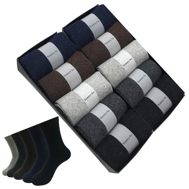 10 pairs Lot Winter Casual Wool Socks Cashmere Breathable Socks for Men