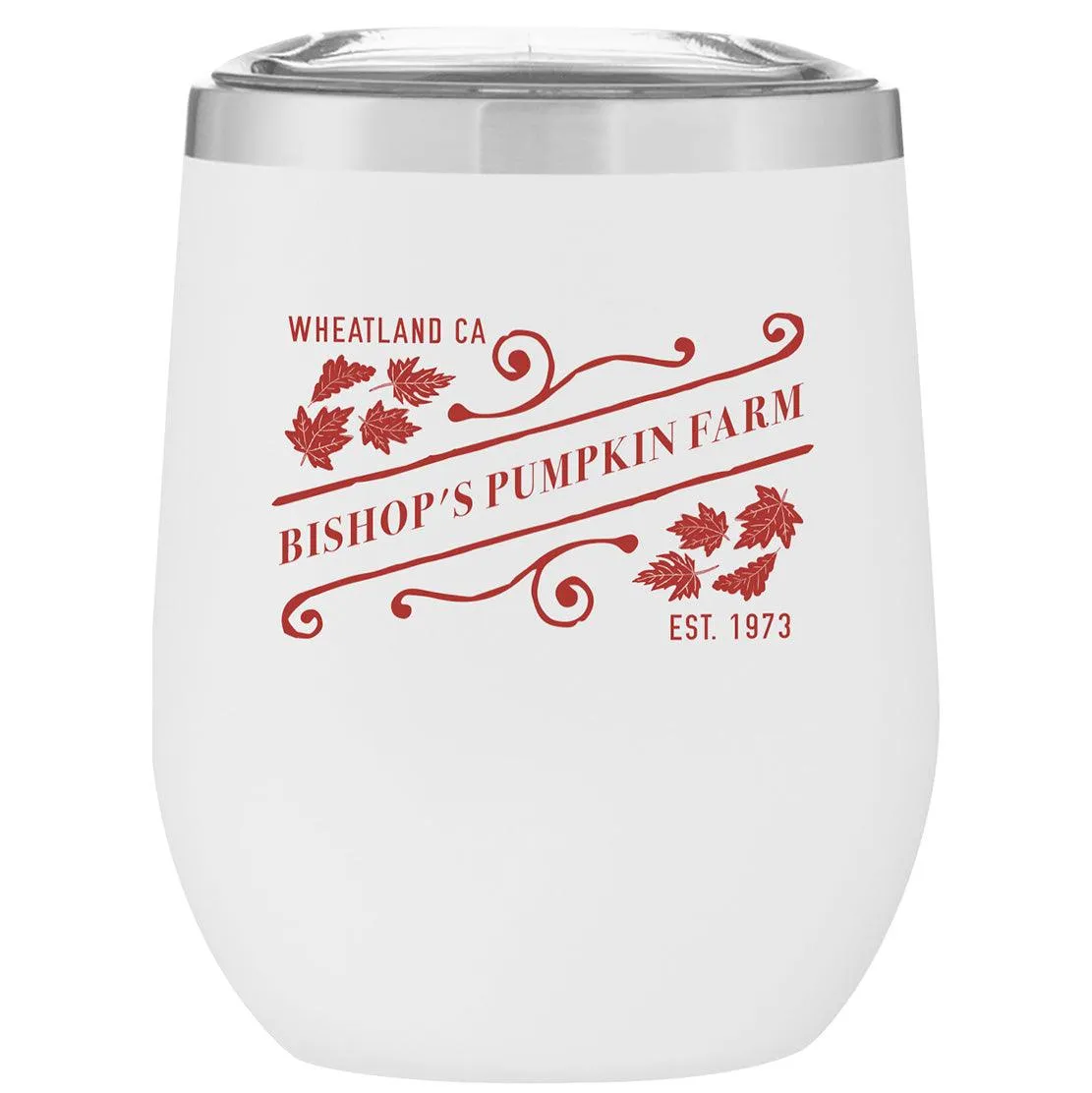 12 Oz. Stainless Insulated Stemless Wine Cups Printed with a Customizable WINTER & FALL SLANT COLLECTION Design