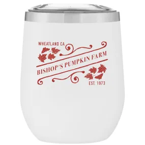 12 Oz. Stainless Insulated Stemless Wine Cups Printed with a Customizable WINTER & FALL SLANT COLLECTION Design