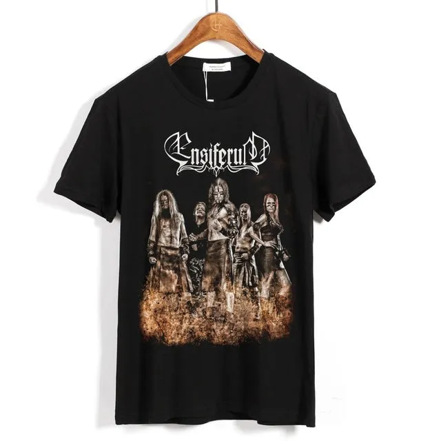 14 kinds Finland Ensiferum Rocker Skull knight Rock Brand clothing folk Viking metal camisetas Streetwear illustration tee