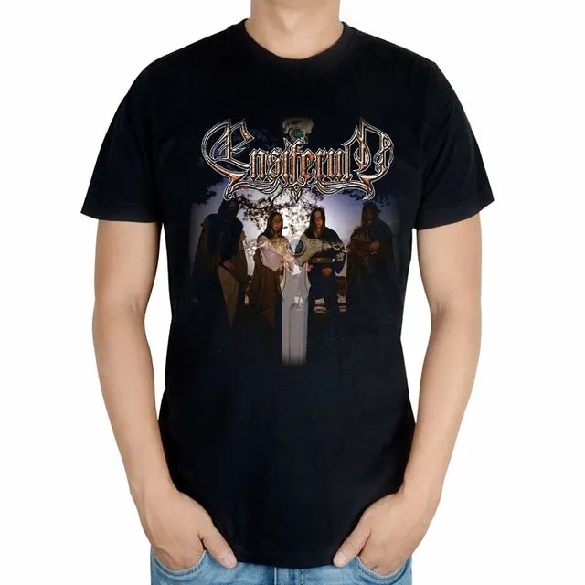 14 kinds Finland Ensiferum Rocker Skull knight Rock Brand clothing folk Viking metal camisetas Streetwear illustration tee