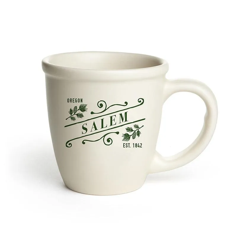 14 Oz. Ceramic White Morning Mug Printed with a Customizable WINTER & FALL SLANT COLLECTION Design