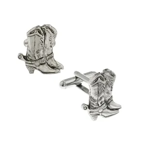 1928 Jewelry&reg; Silver-Tone Cowboy Boots Cufflinks