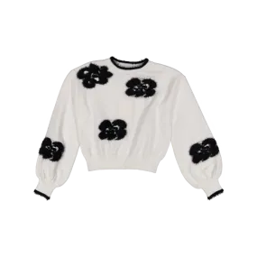 242GJ3070-SWEATER-White/Black