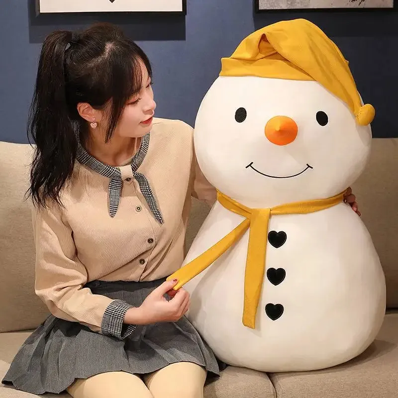 30cm-80CM Cute Cartoon Big White Snowman Plush Toy Soft Stuffed Pillow Dolls Winter Christmas Home Decor Gifts For Children