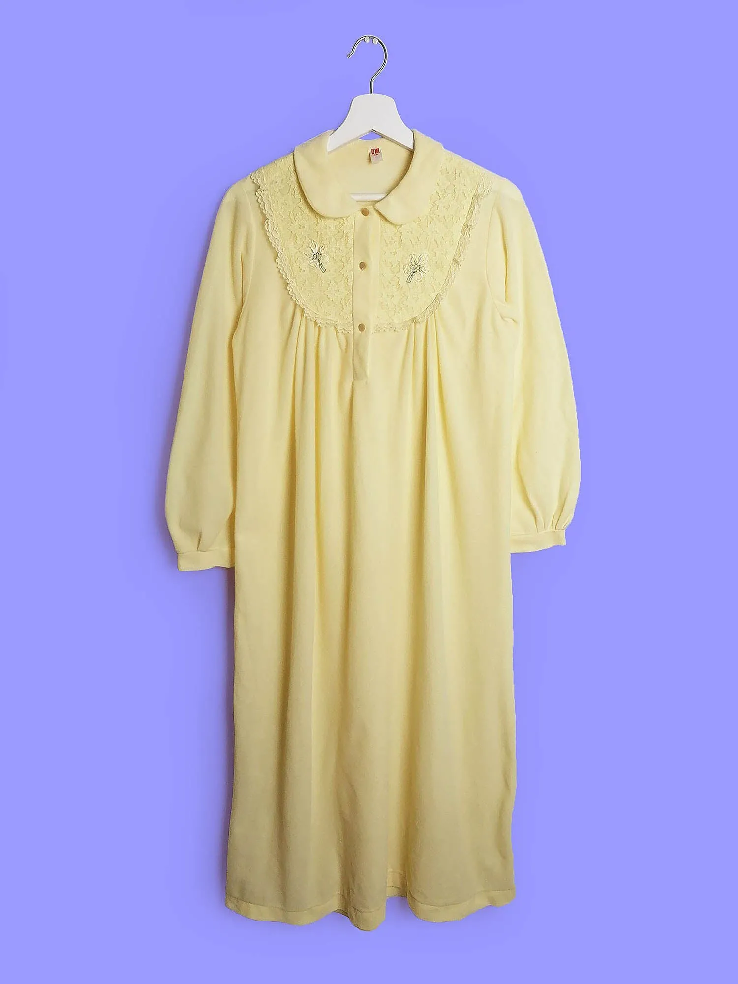 70's Deadstock EMBASSY BRI-NYLON Long Sleeve Winter Nightie ~ Size S-M