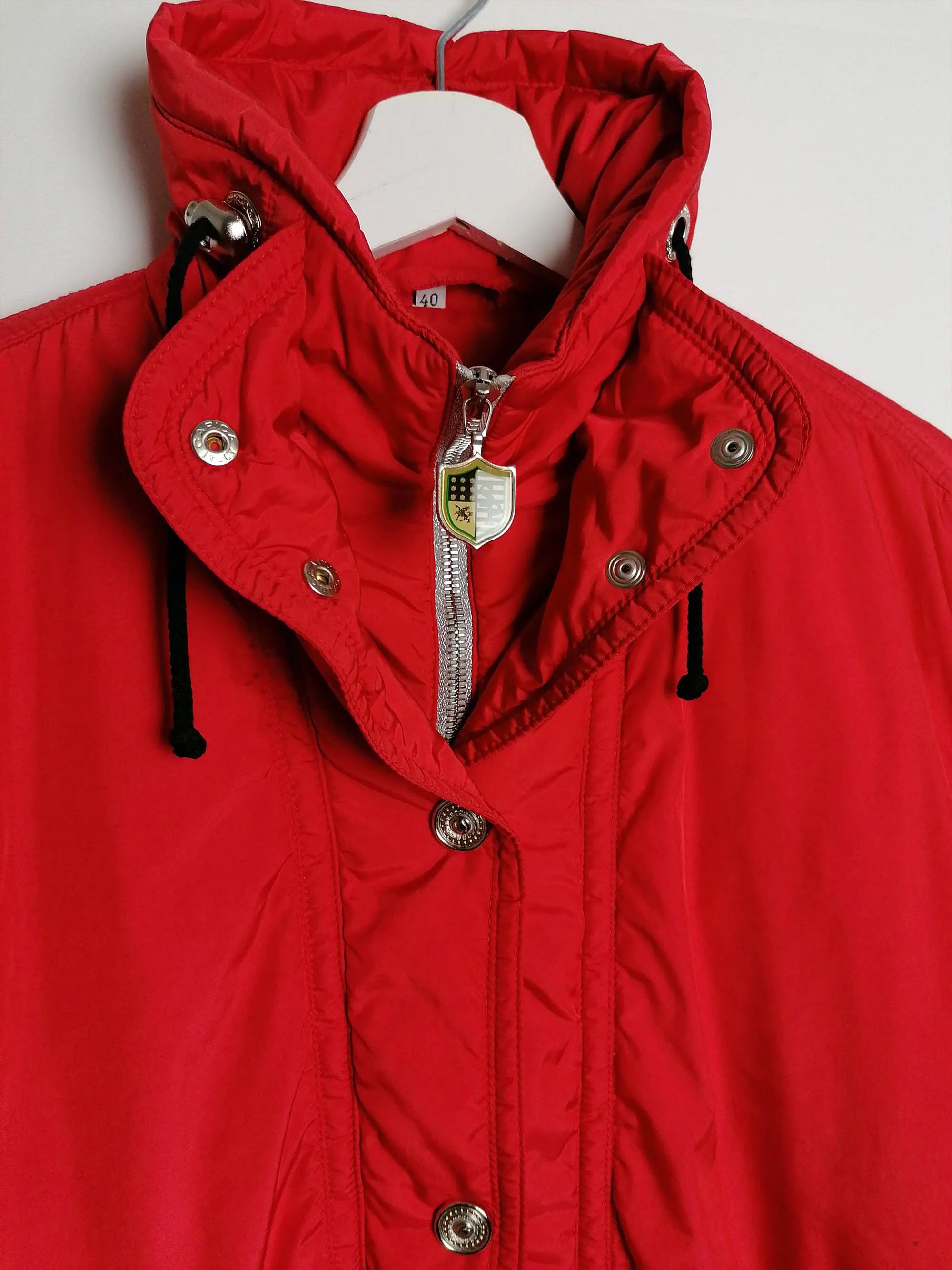 90's SPORTALM Kitzbuhel Anorak Shiny Red Winter Ski Jacket - size S-M