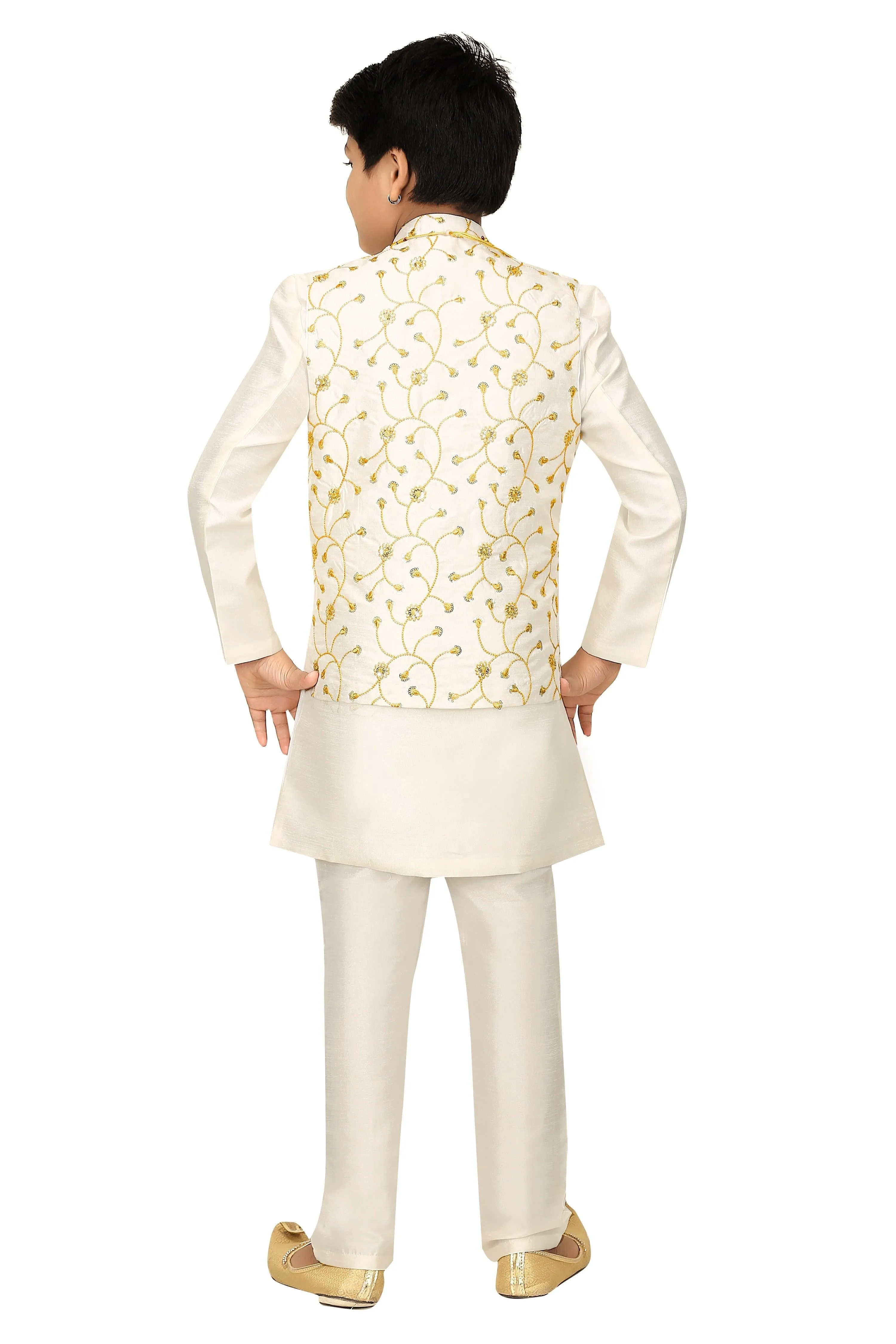 Ahhaaaa Boys' Banarasi Silk Clothing Set (Sherwani)