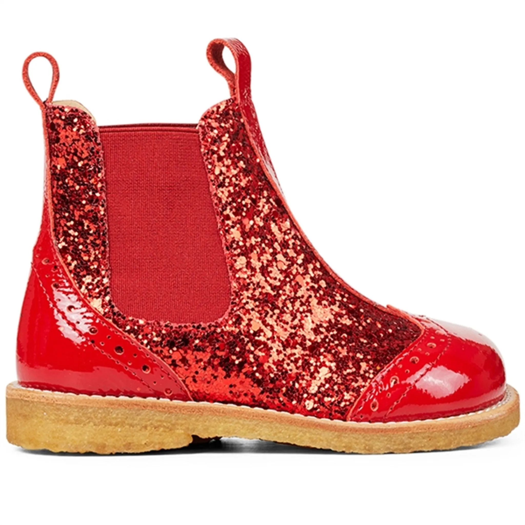 Angulus Chelsea Boots With Glitter Red/Red/Red Elastic