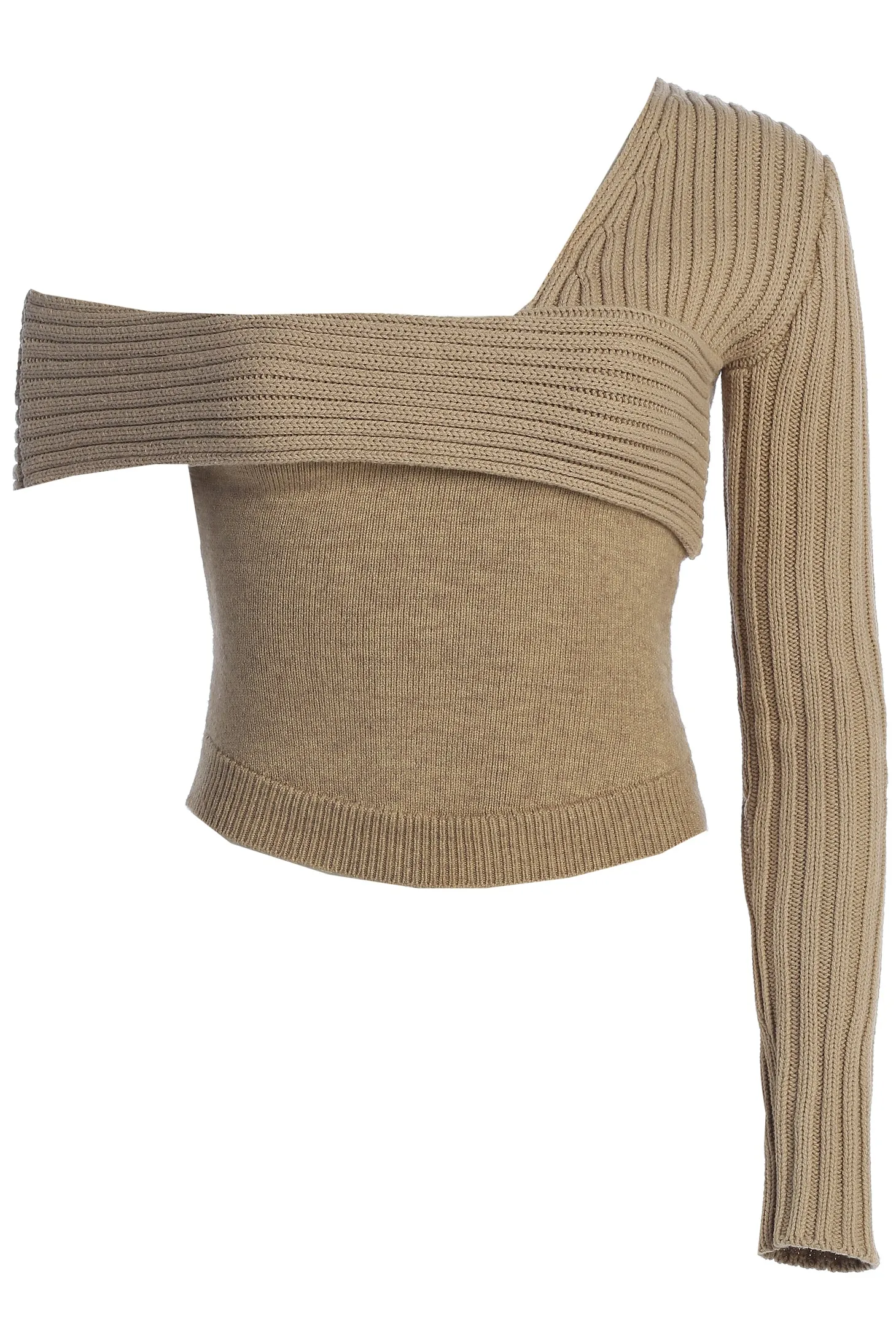 Beige Hadi Sweater Knit Top