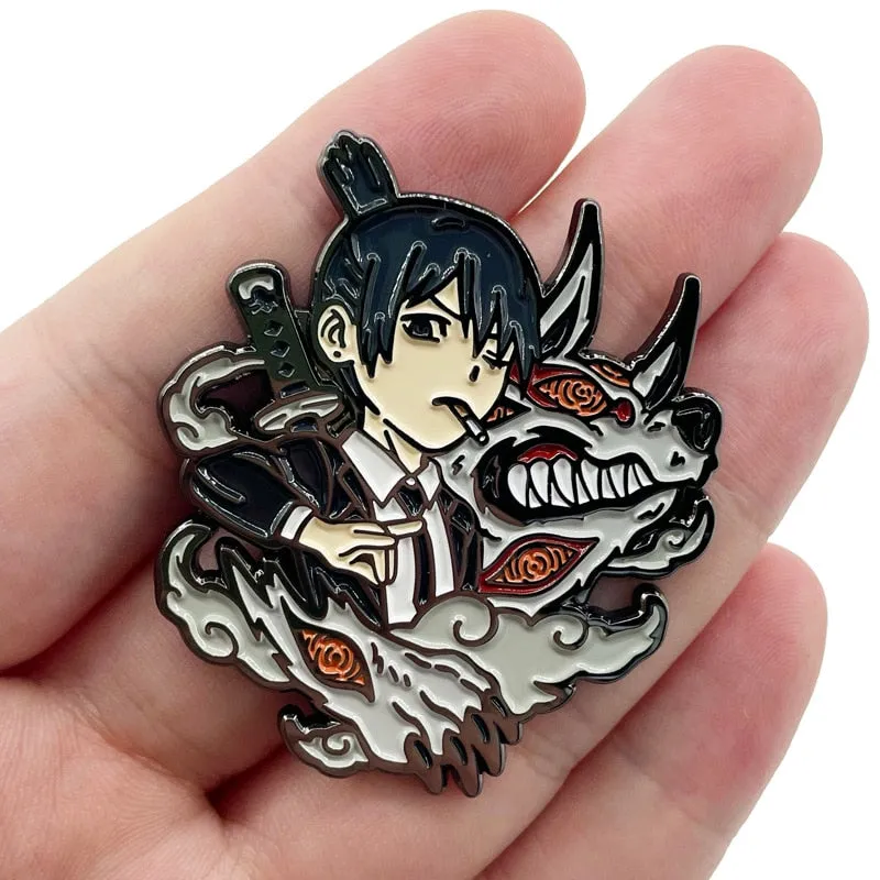 Best ChainSaw Man Enamel Pins Cool Anime Brooches Pins Clothing Badges Fashion Jewelry Accessories