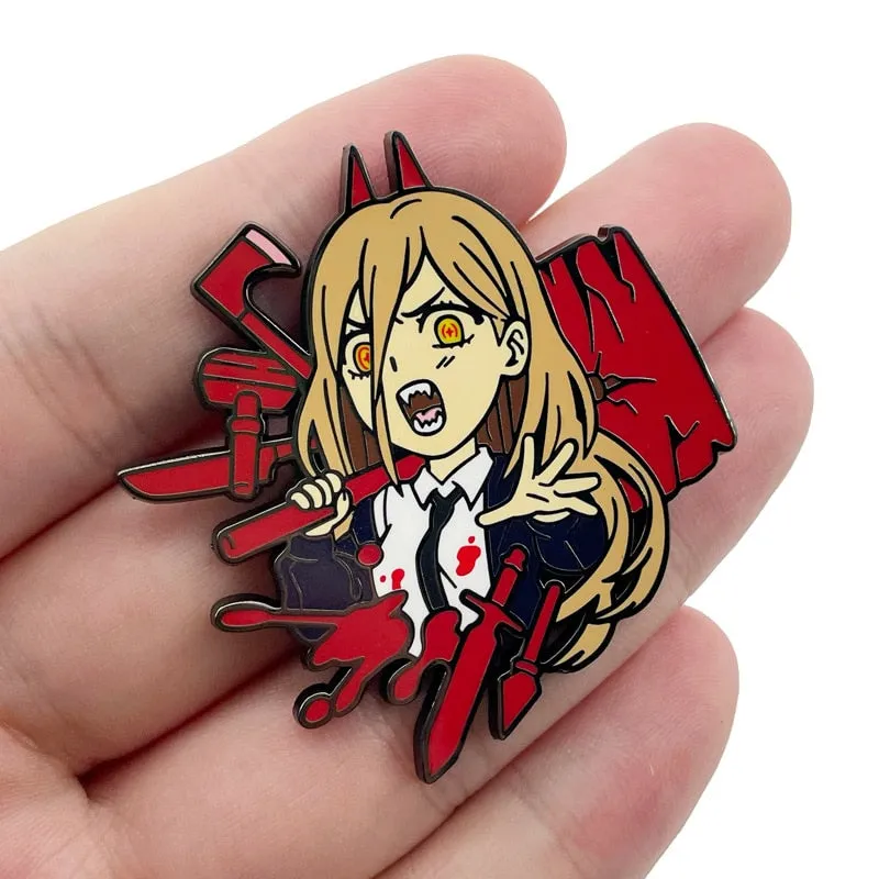 Best ChainSaw Man Enamel Pins Cool Anime Brooches Pins Clothing Badges Fashion Jewelry Accessories