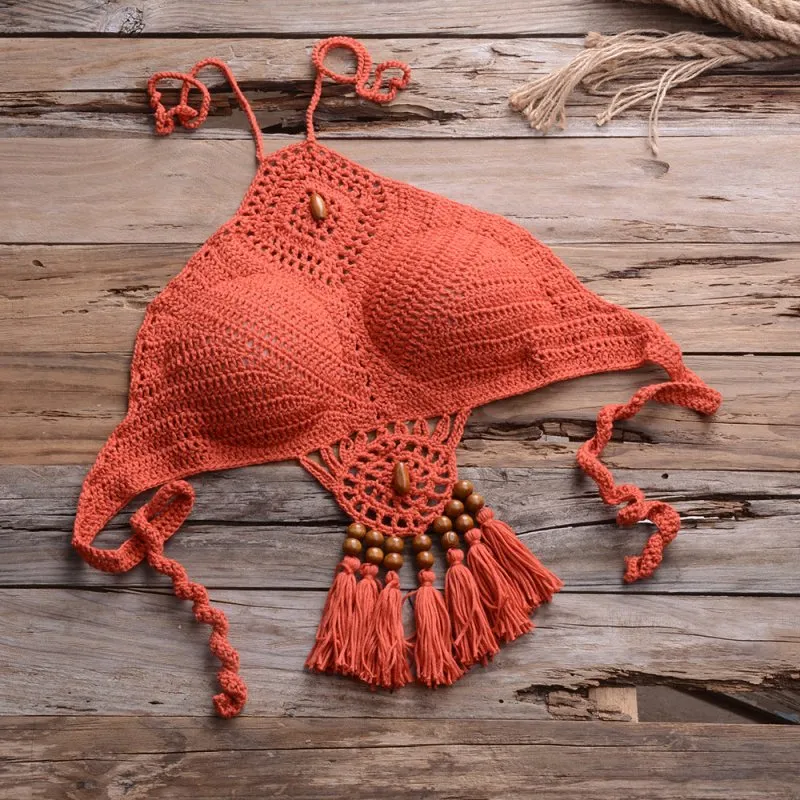 Bikini Handmade Tassel Bohemian Swimsuit Sexy Lady Beach Swimming Clothing