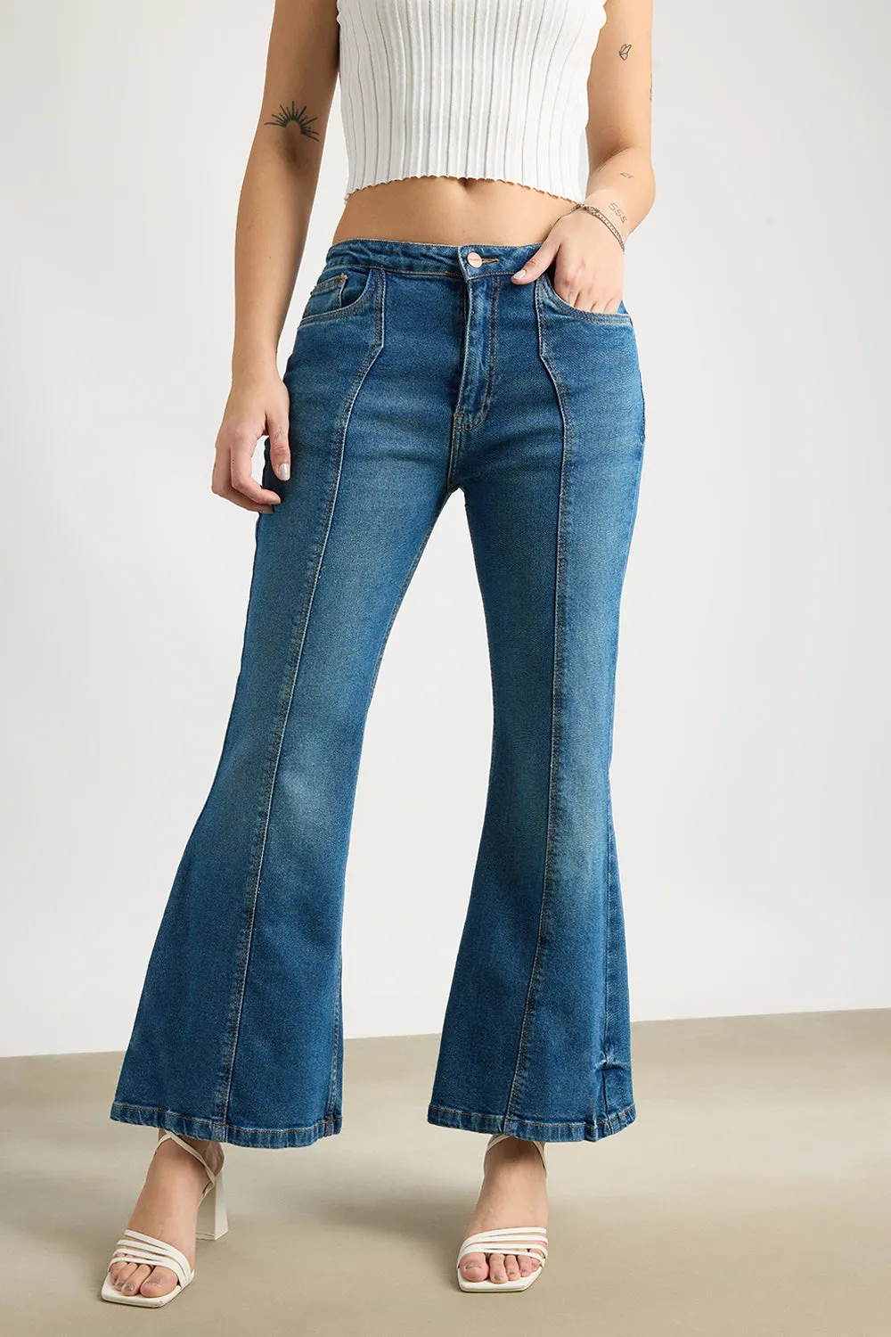 Blue Mill Washed Bootcut Jeans