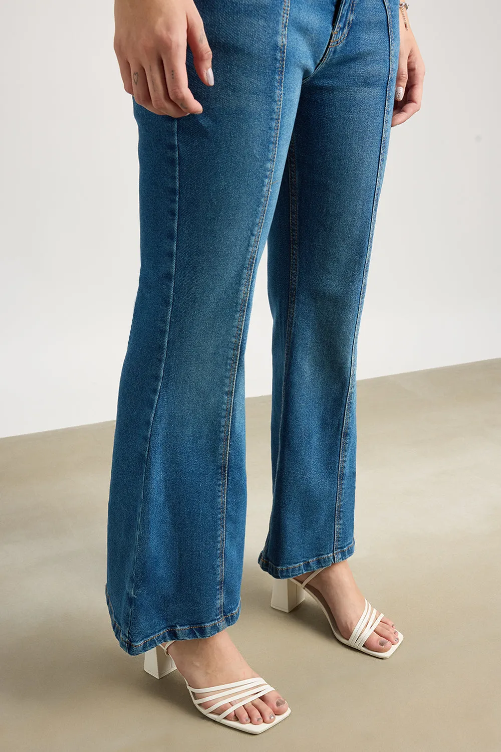 Blue Mill Washed Bootcut Jeans