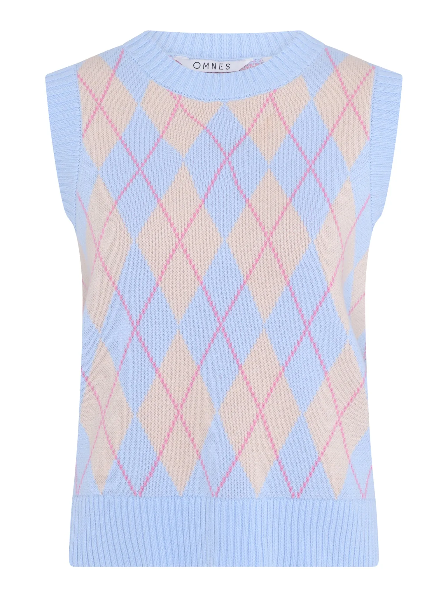 Bobbi Sweater Vest in Peach and Blue