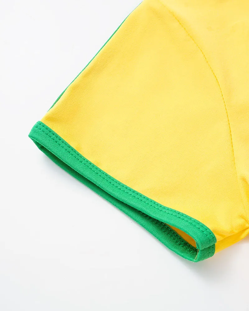 Brasil Cropped Raglan Sports Top