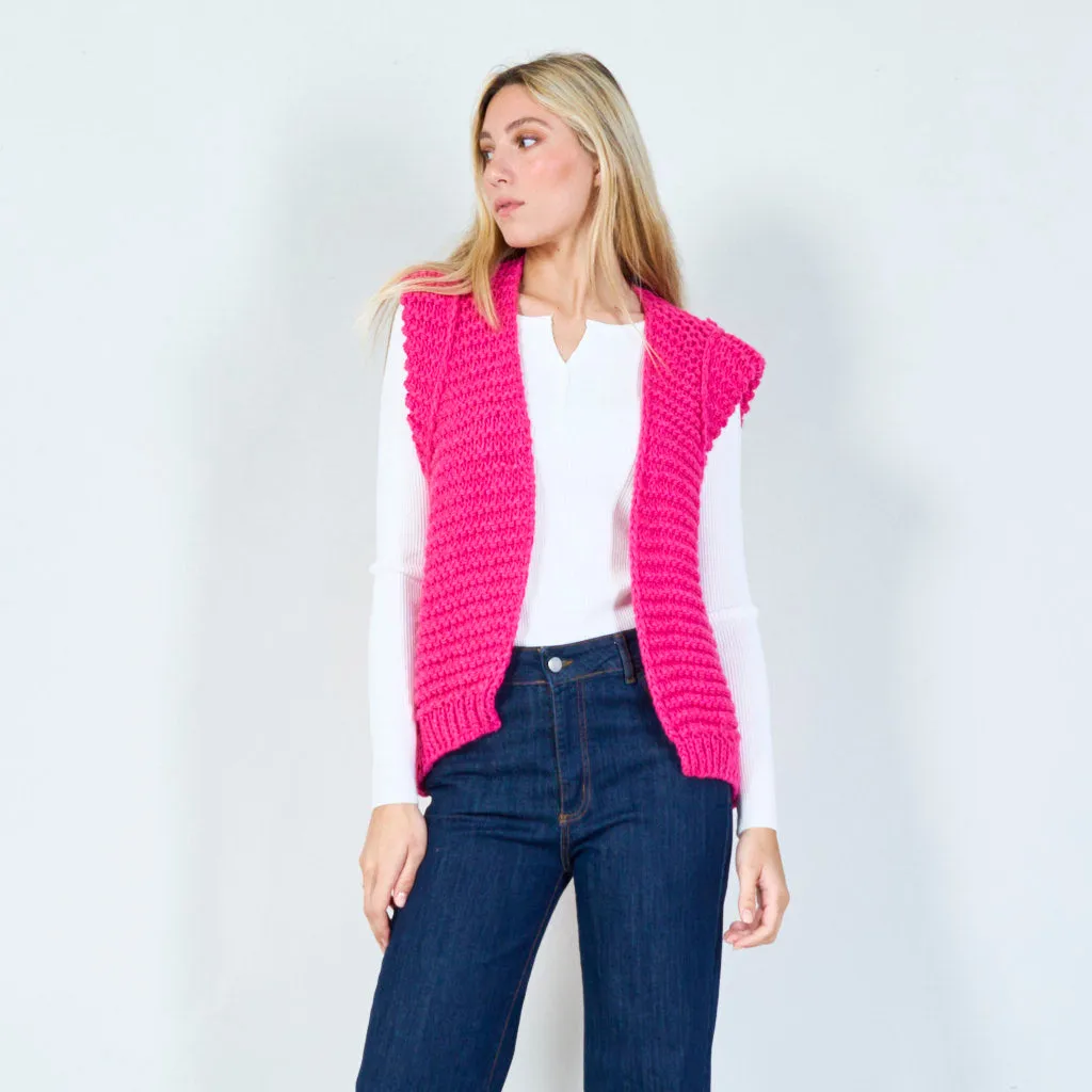 Bright knitted sleeveless vest wholesale