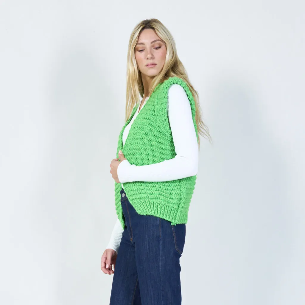 Bright knitted sleeveless vest wholesale