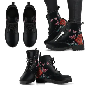 Butterfly and Flowers Handcrafted Boots