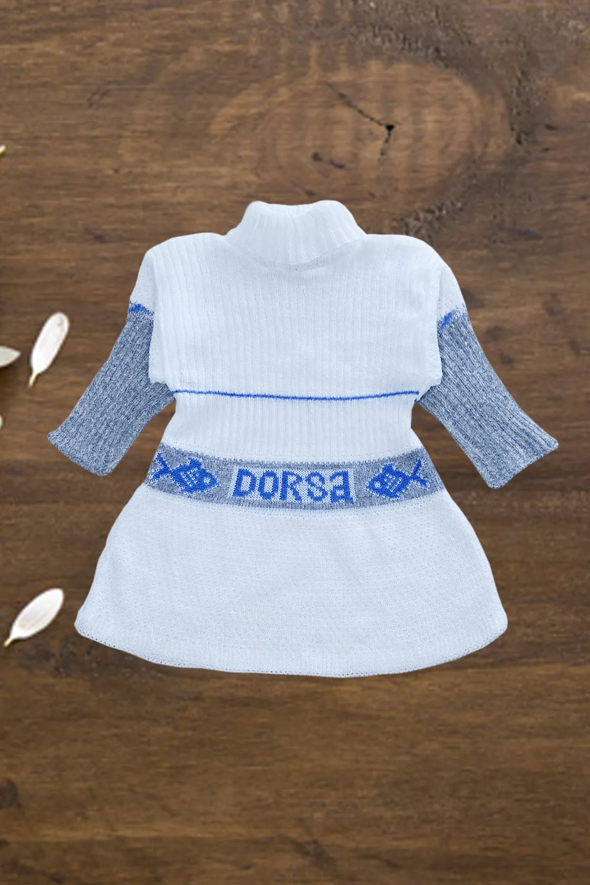 C1262 DORSA-ME WHITE WITH BLUE 4-PCS WOOLEN SUIT