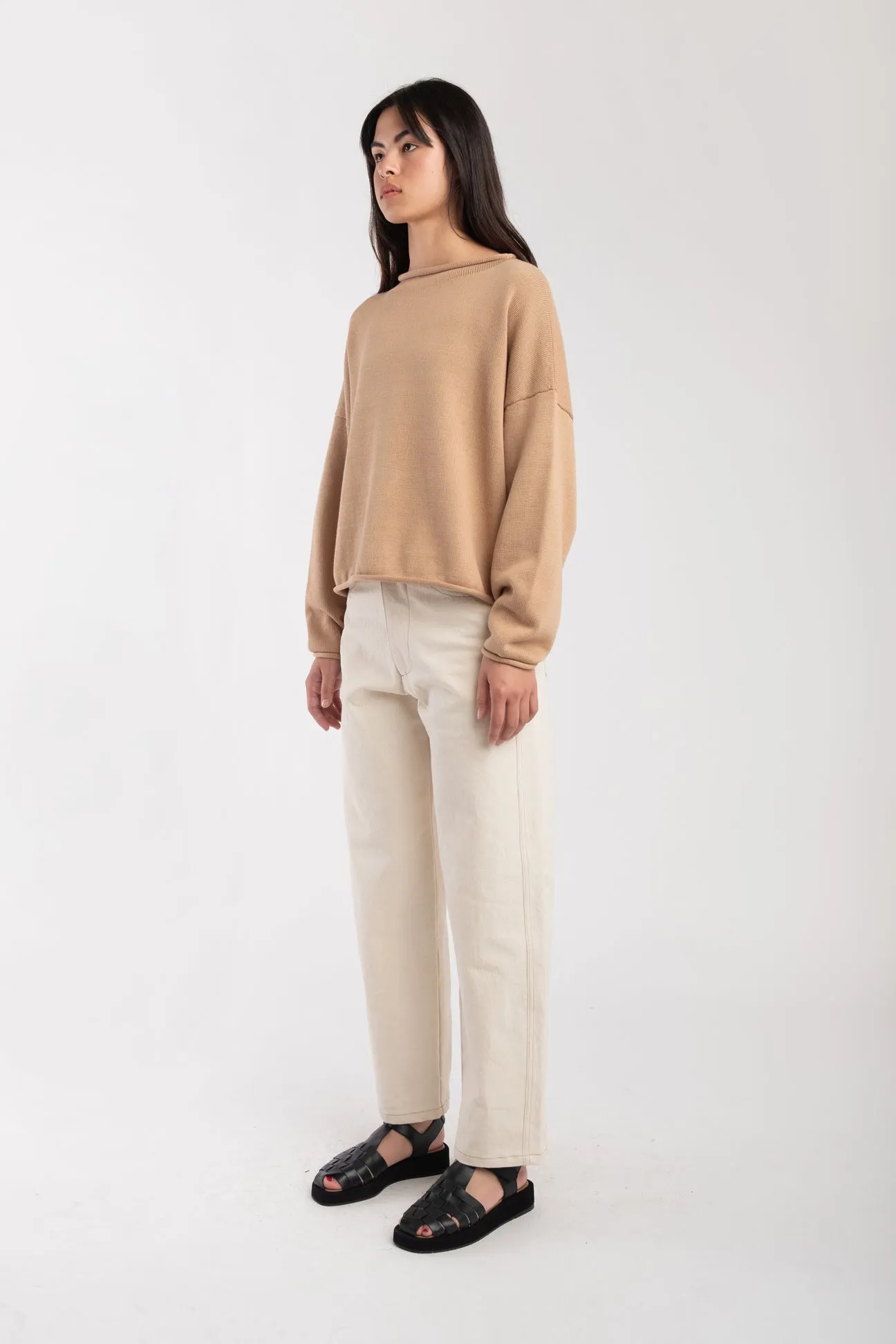 Camel Rolled Sweater