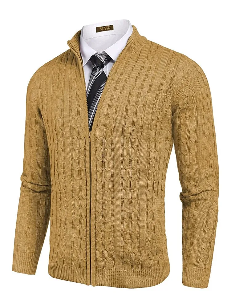 Cardigan Knitted Zip Up Sweater with Pockets (US Only)