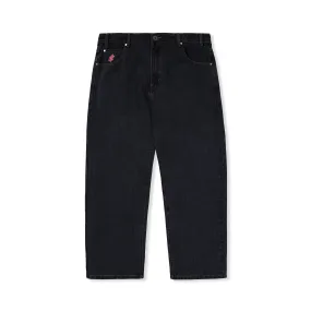 Cash Only Logo Baggy Jeans - Washed Black