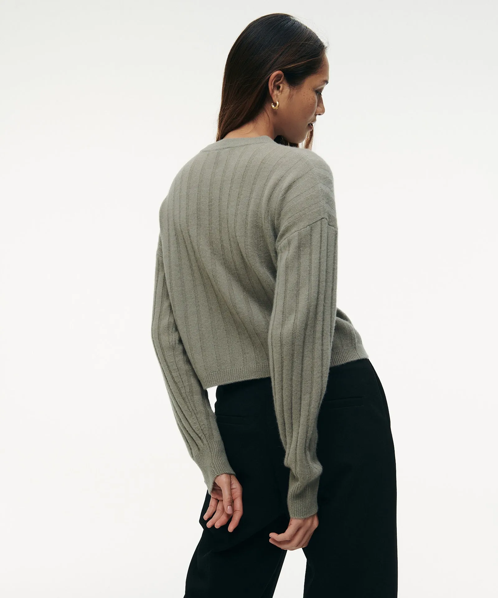 Cashmere Ribbed Cropped Sweater