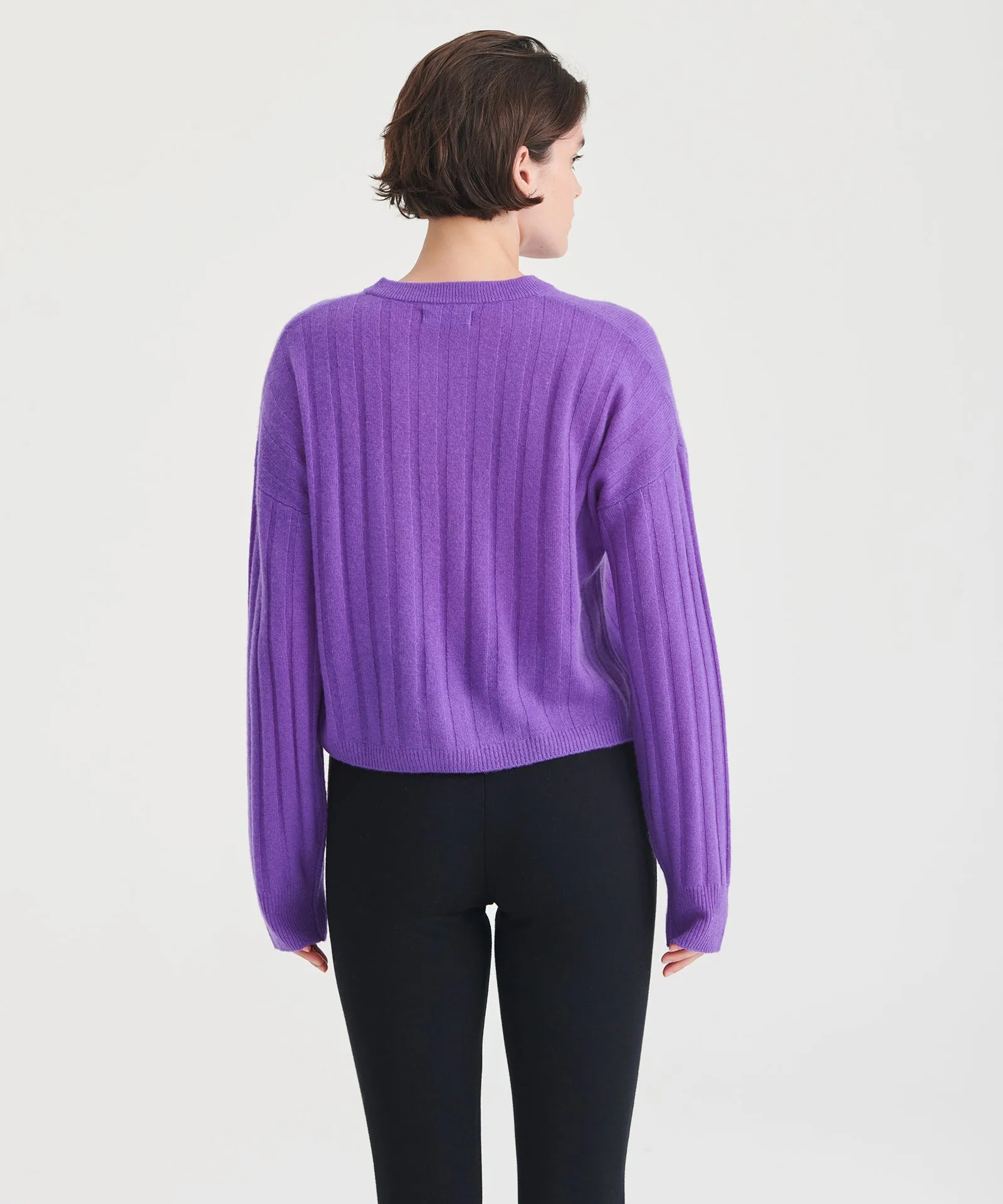 Cashmere Ribbed Cropped Sweater