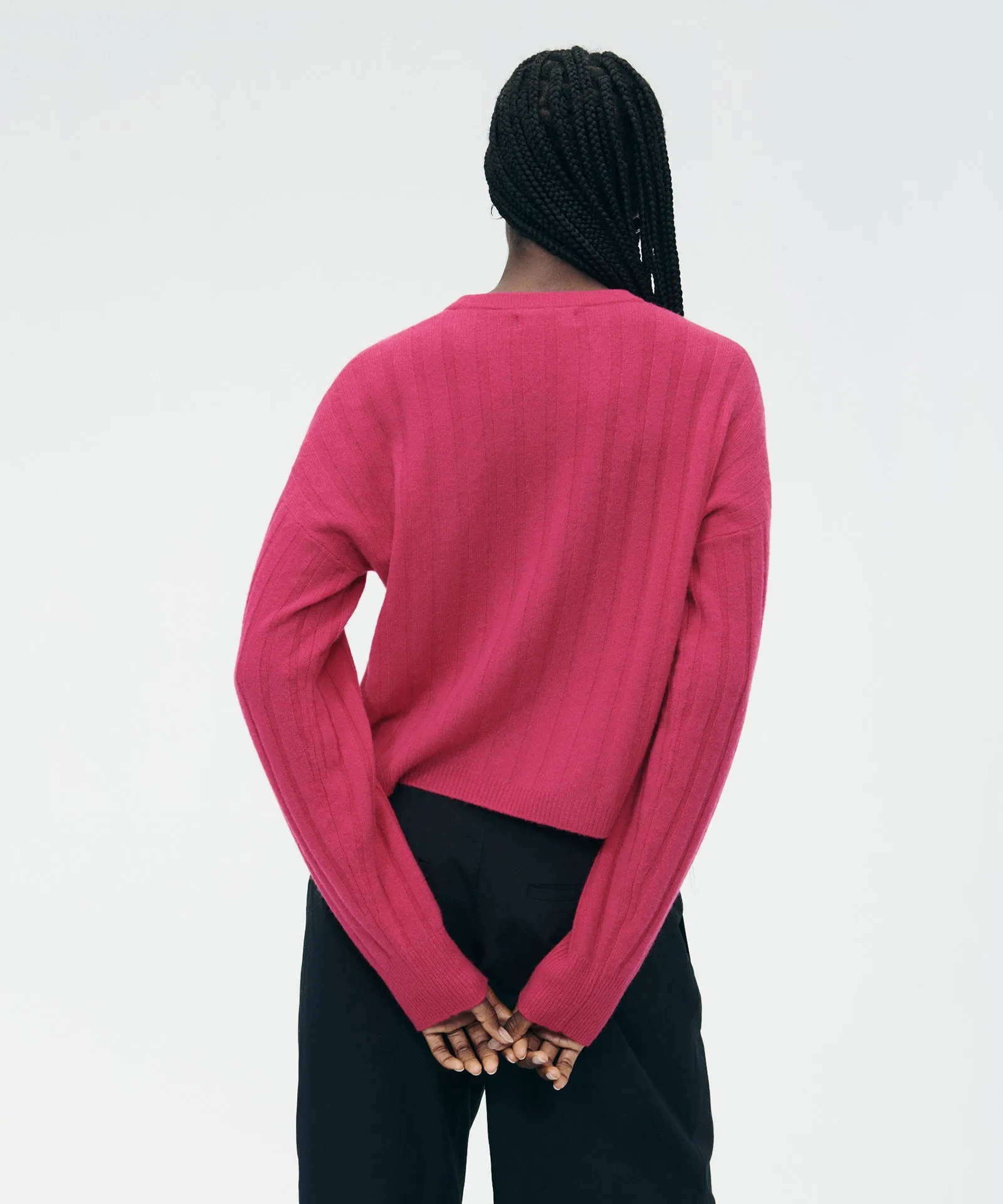 Cashmere Ribbed Cropped Sweater