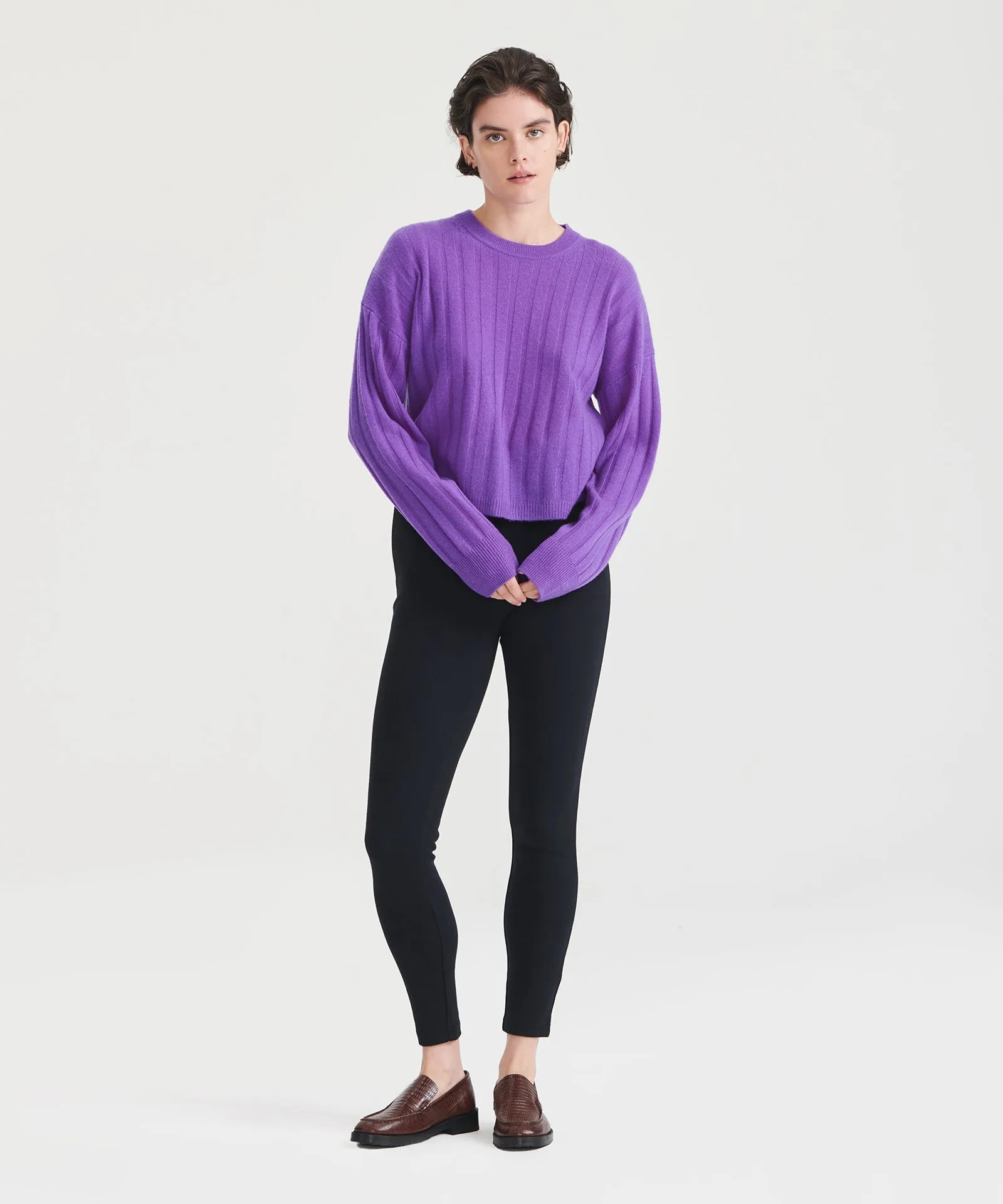 Cashmere Ribbed Cropped Sweater