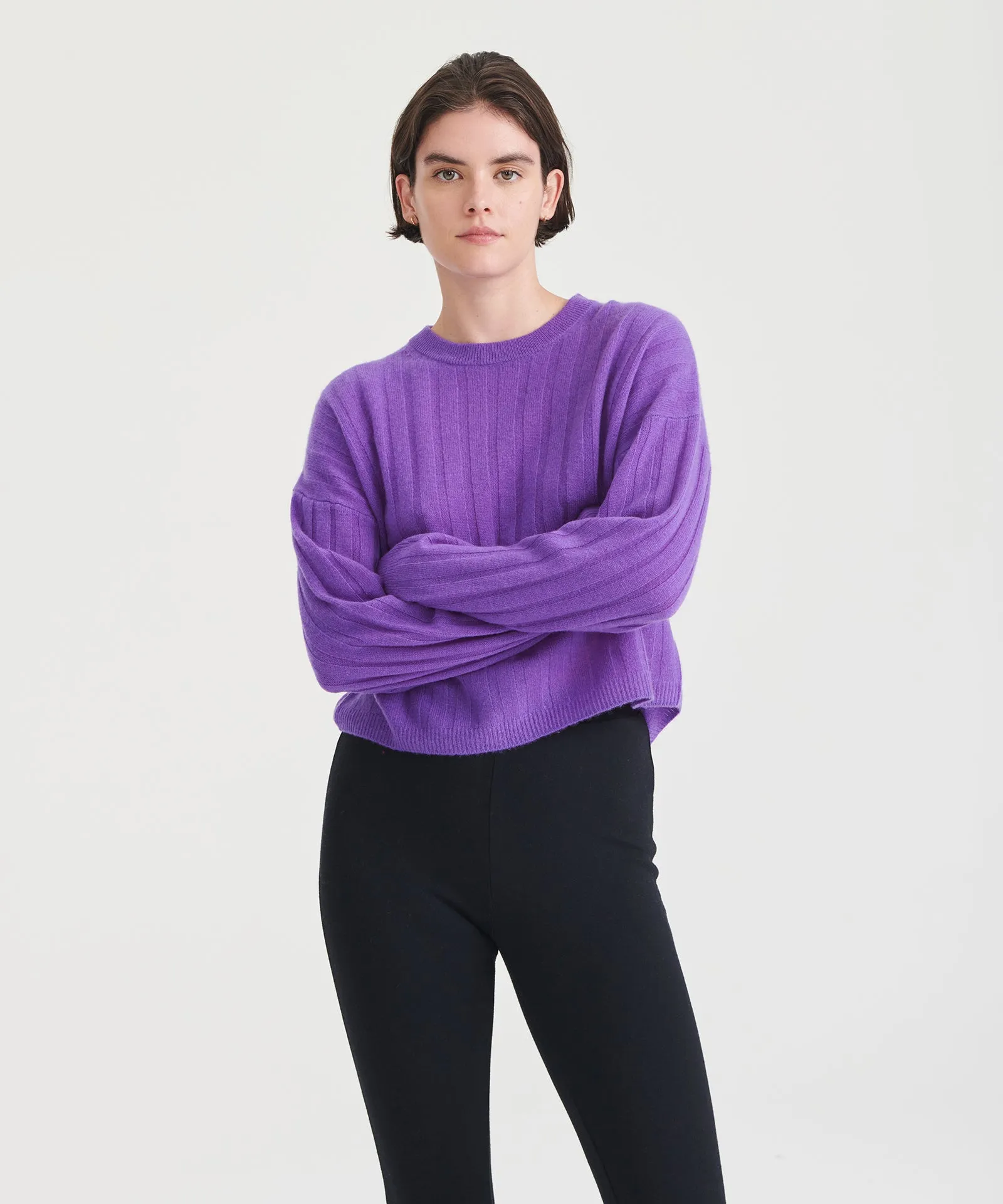 Cashmere Ribbed Cropped Sweater