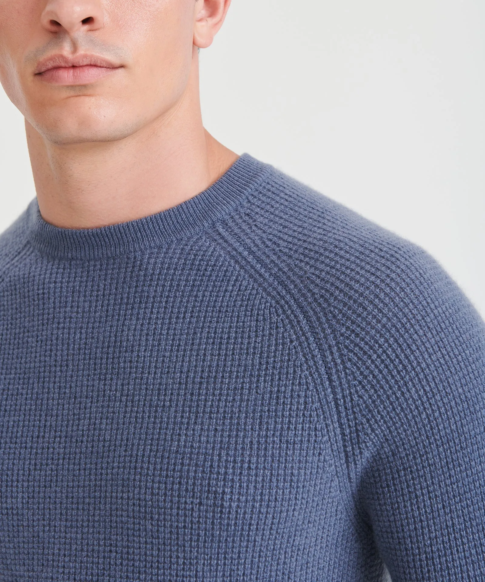 Cashmere Waffle Crewneck Sweater