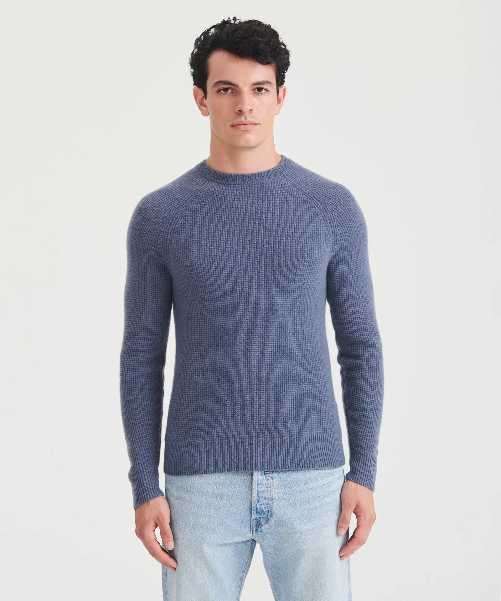 Cashmere Waffle Crewneck Sweater