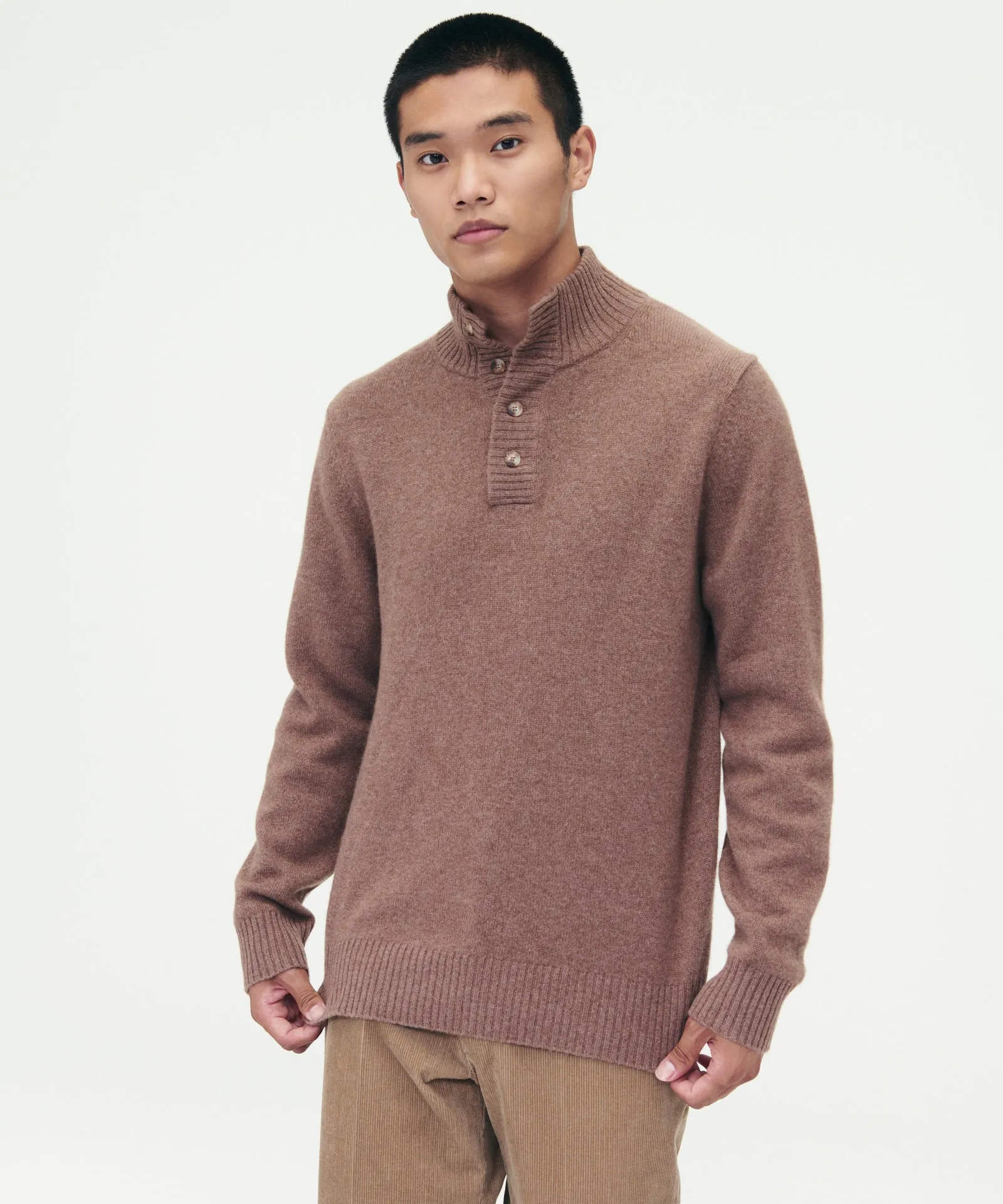 Cashmino Quarter Button Sweater