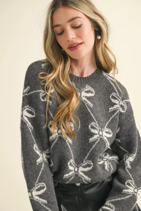 Charcoal Aspen Ballerina Bow Sweater