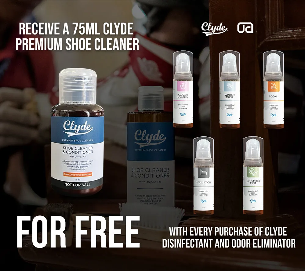 Clyde Disinfectant Odor Eliminator Winter Musk   FREE 75ml Clyde Premium Shoe Cleaner with Jojoba Oil