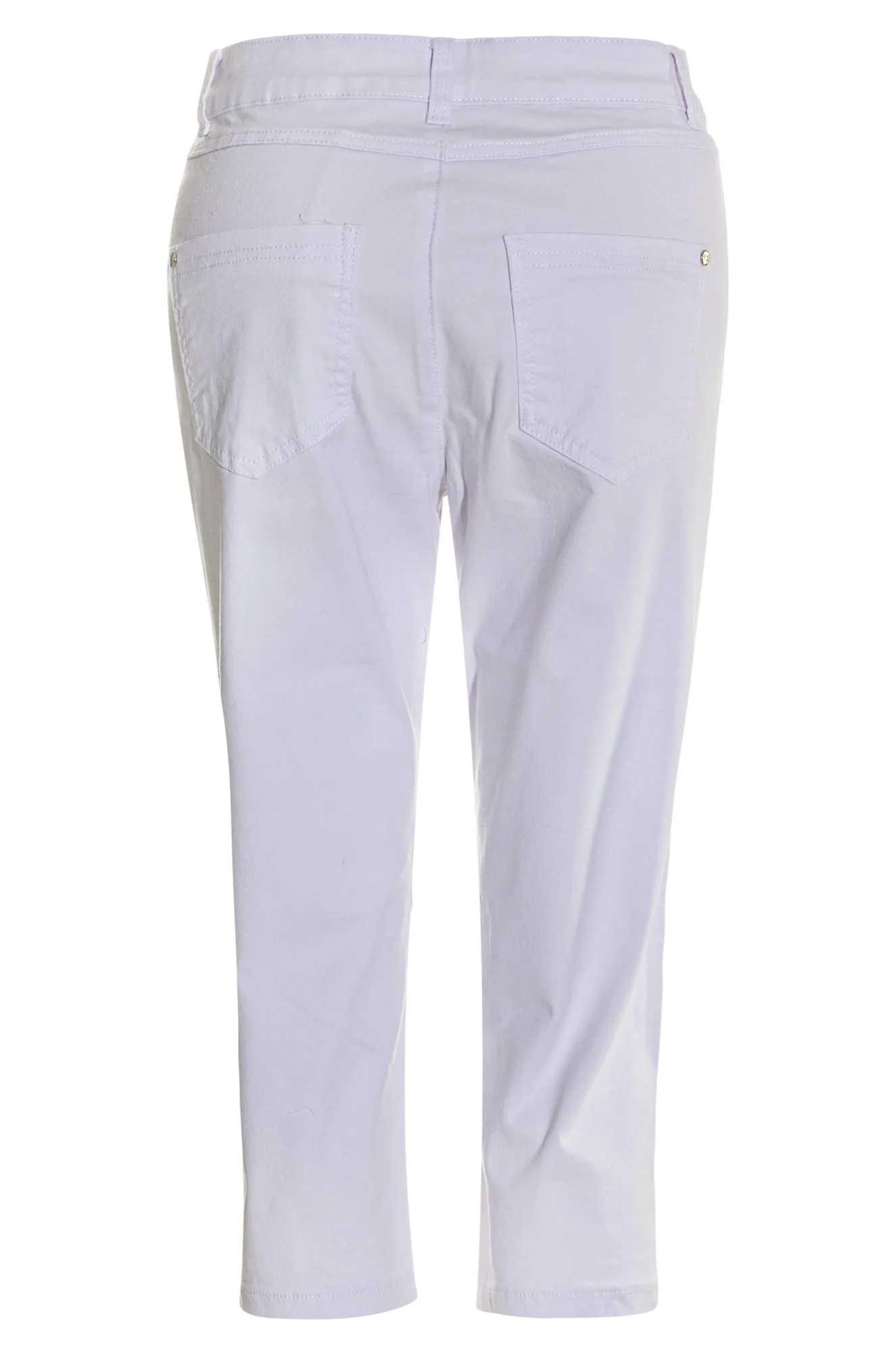 Coloured Cotton Below Knee Jeans | WHITE | 6924AR