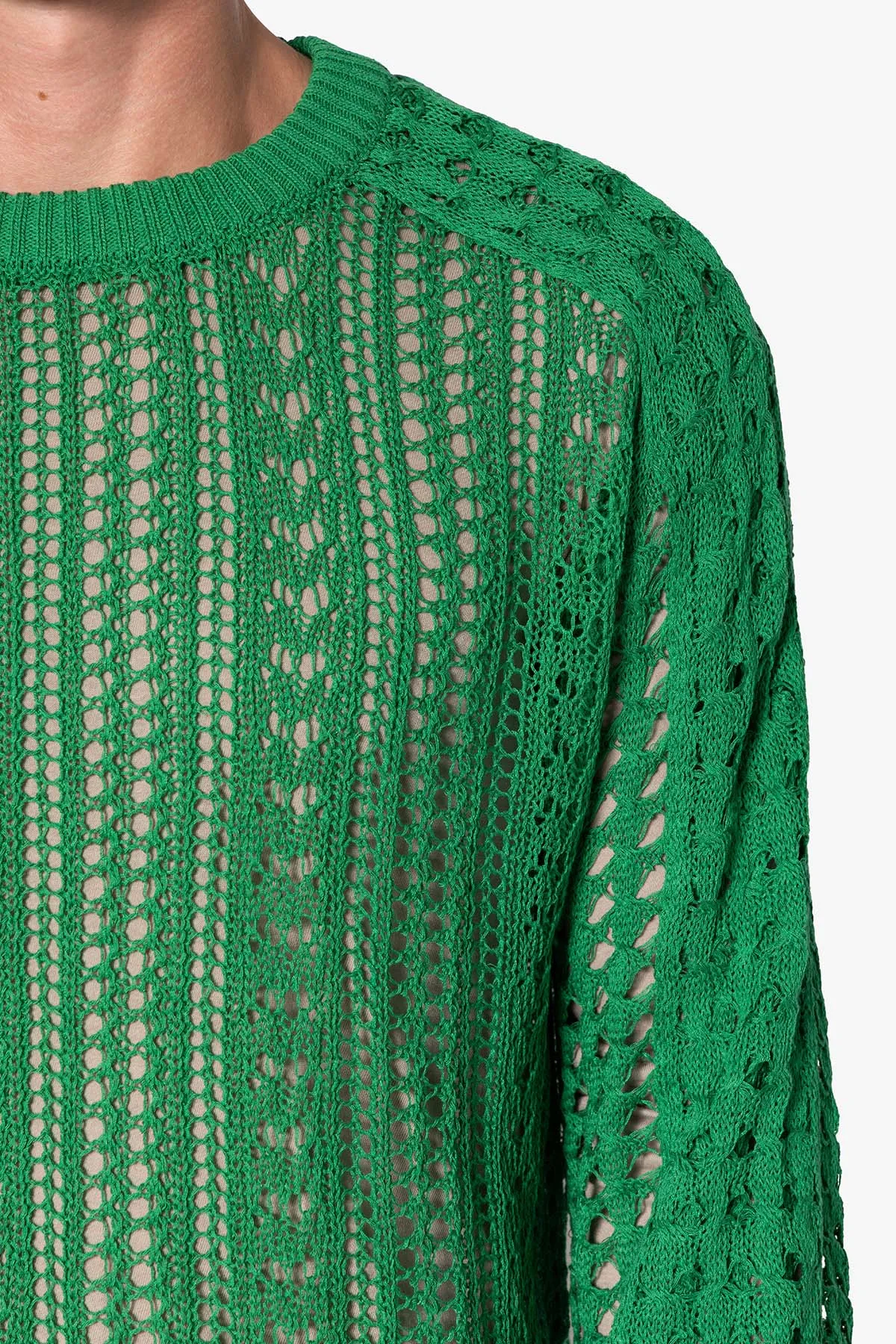 Crochet Knit Sweater - Green