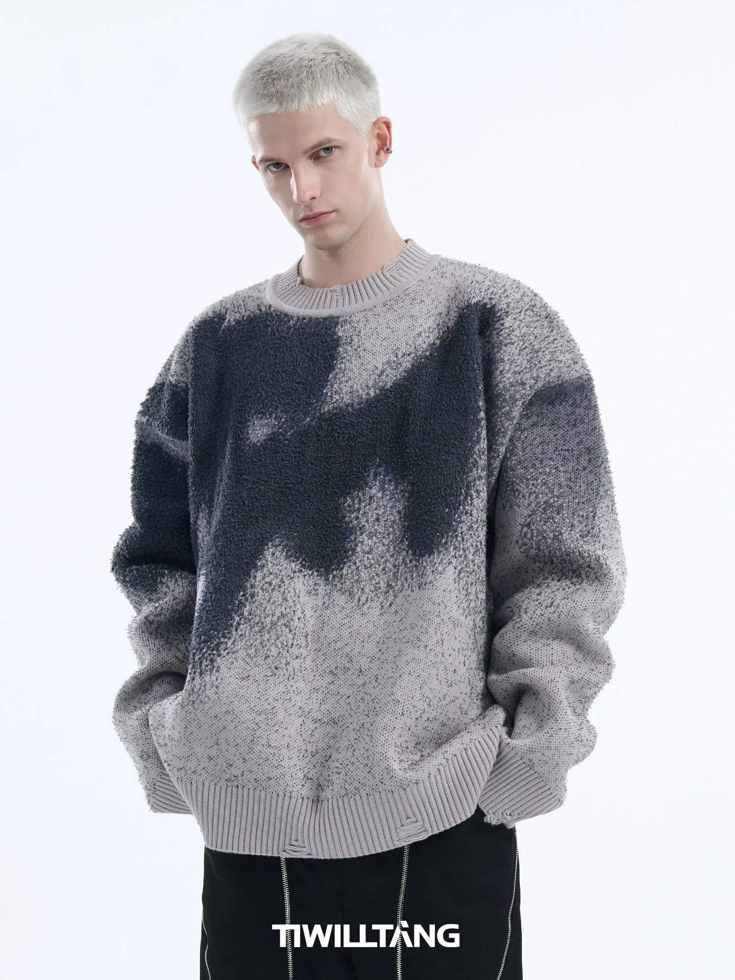 Distressed Paint Spray Sweater