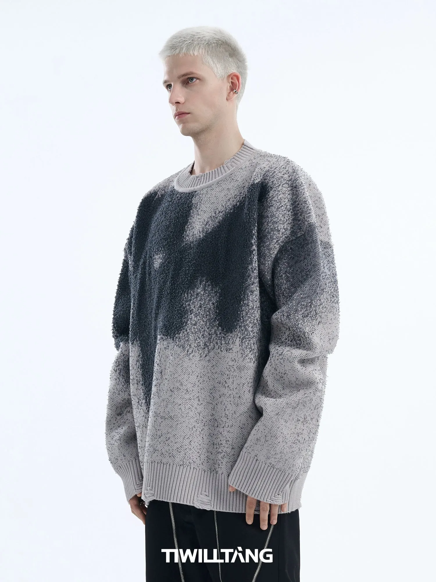 Distressed Paint Spray Sweater