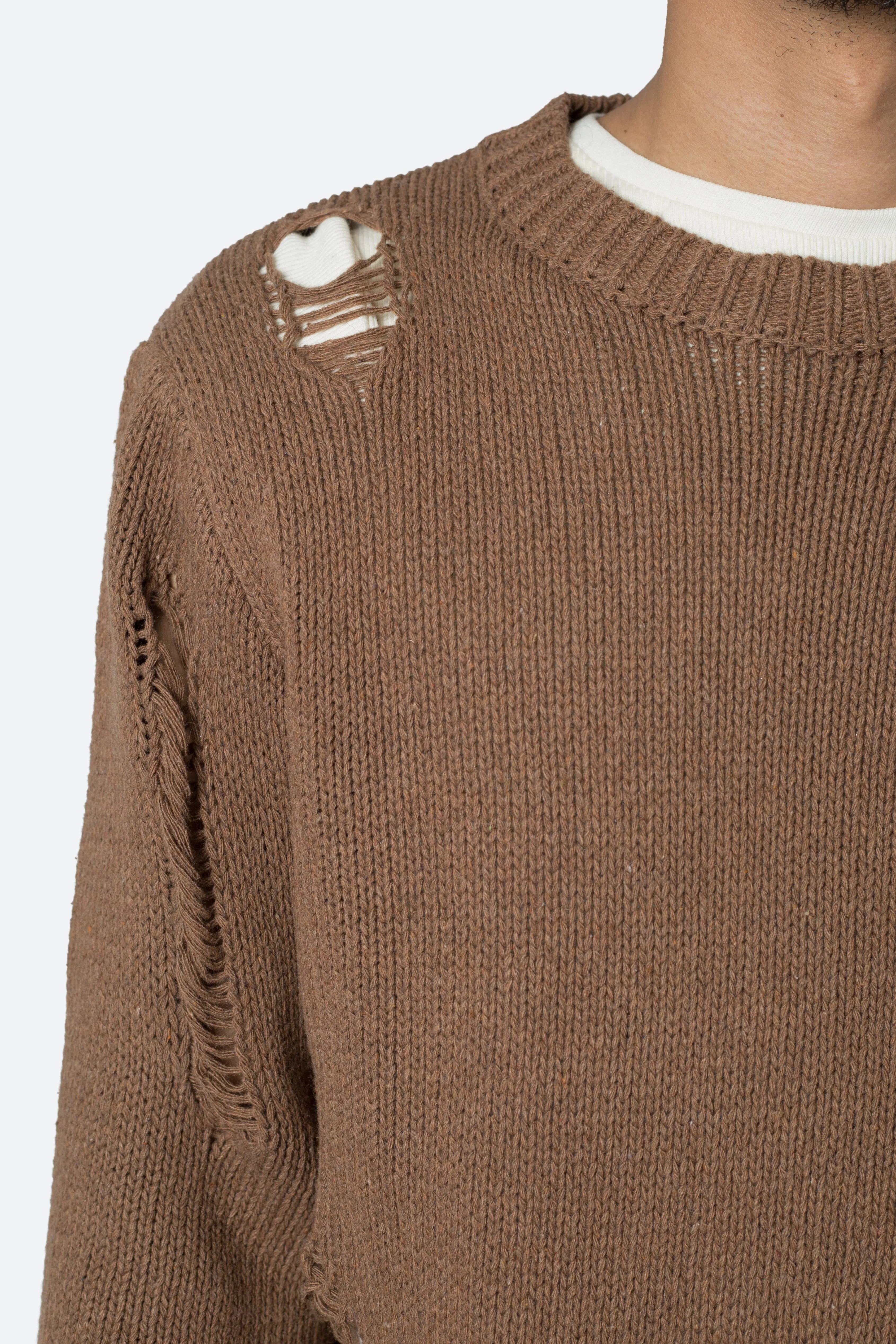 Distressed Sweater - Brown