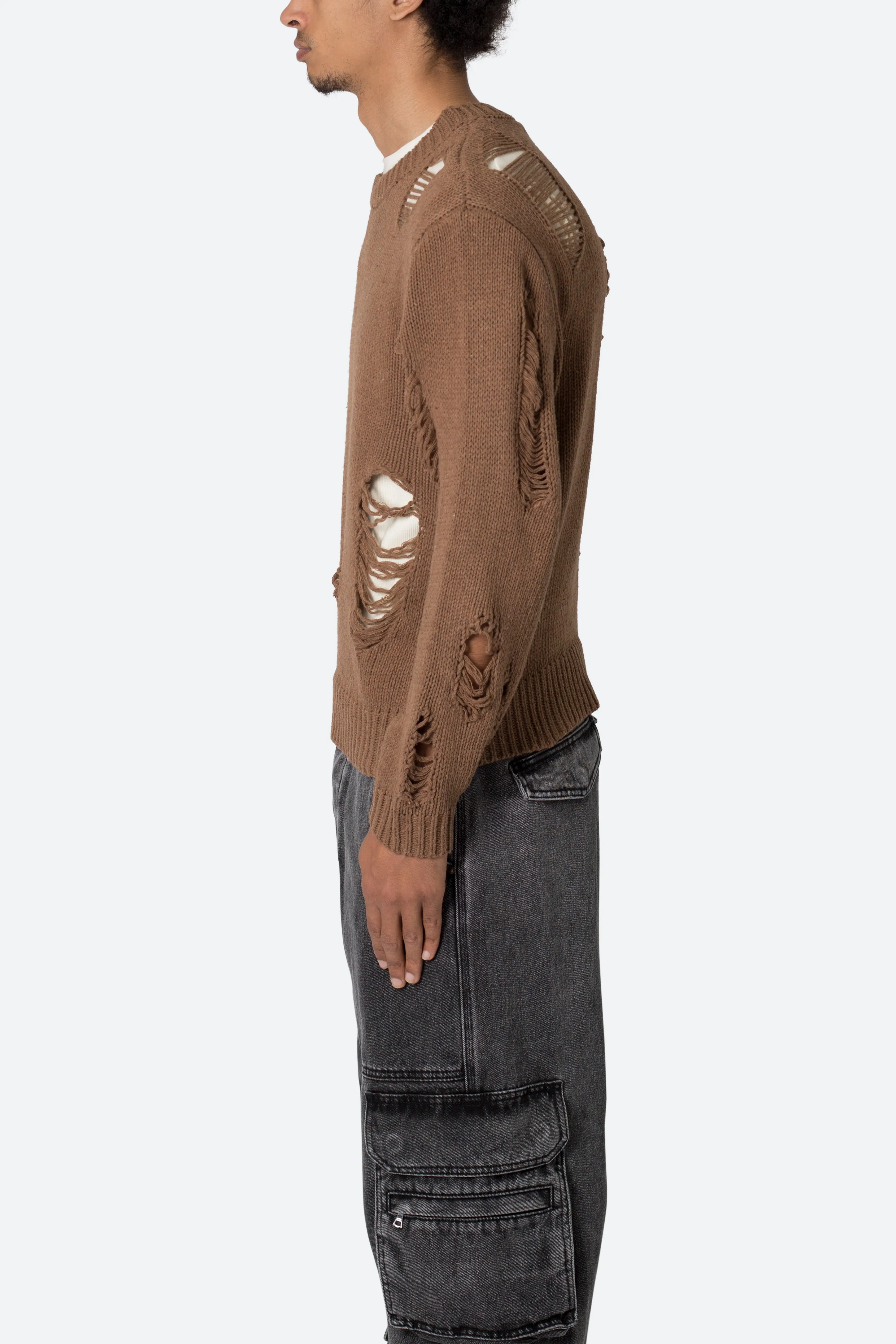 Distressed Sweater - Brown