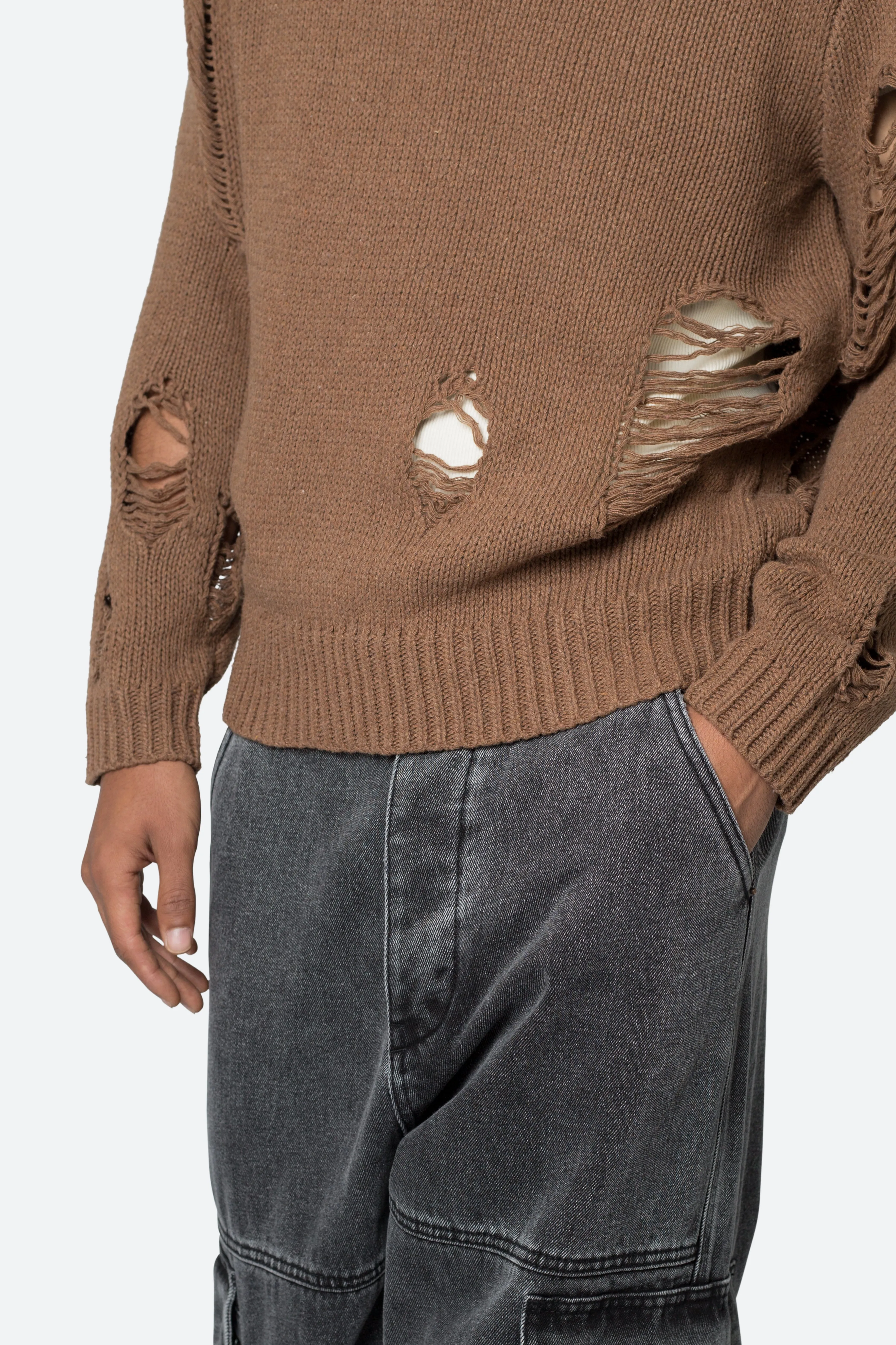 Distressed Sweater - Brown