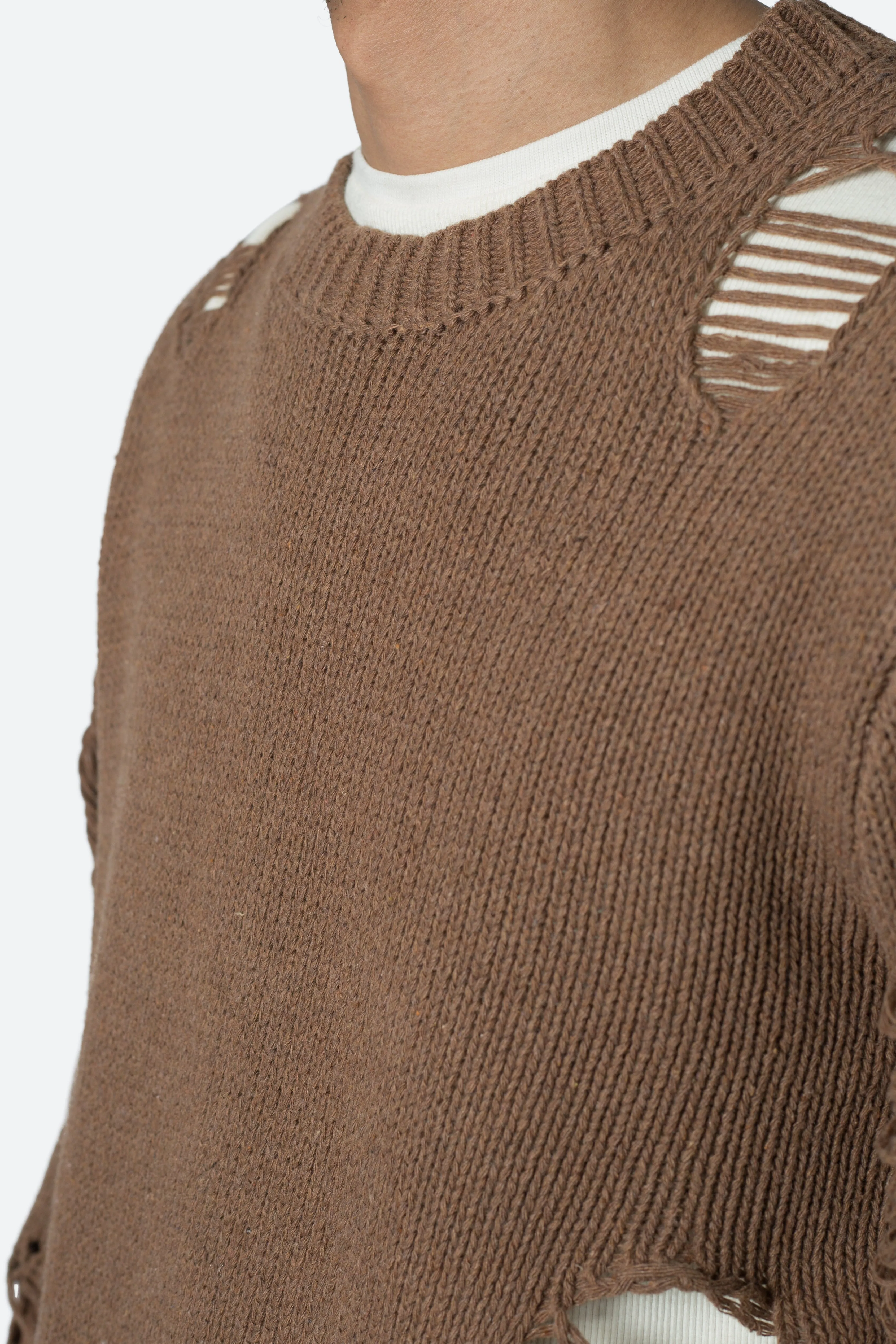 Distressed Sweater - Brown