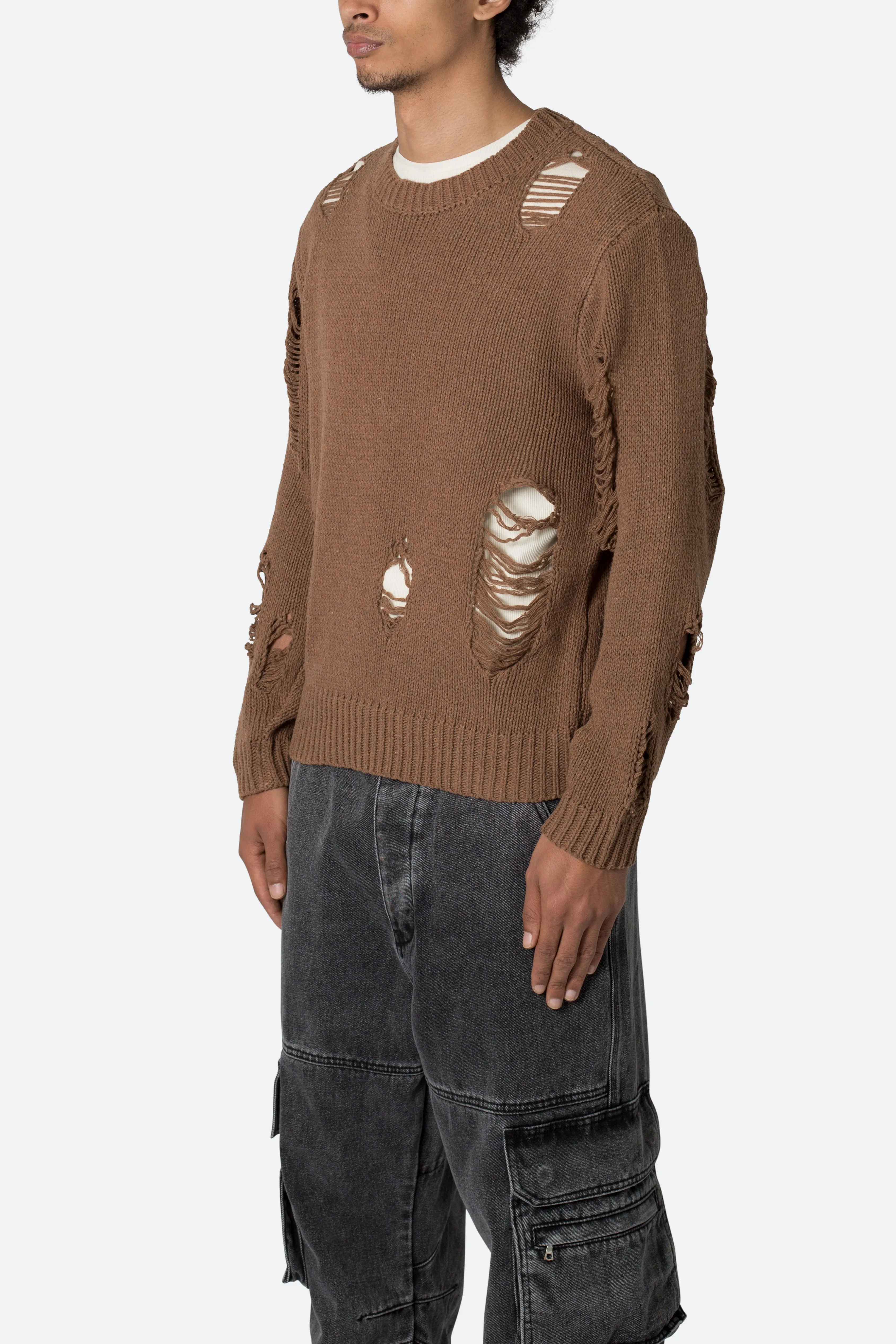 Distressed Sweater - Brown