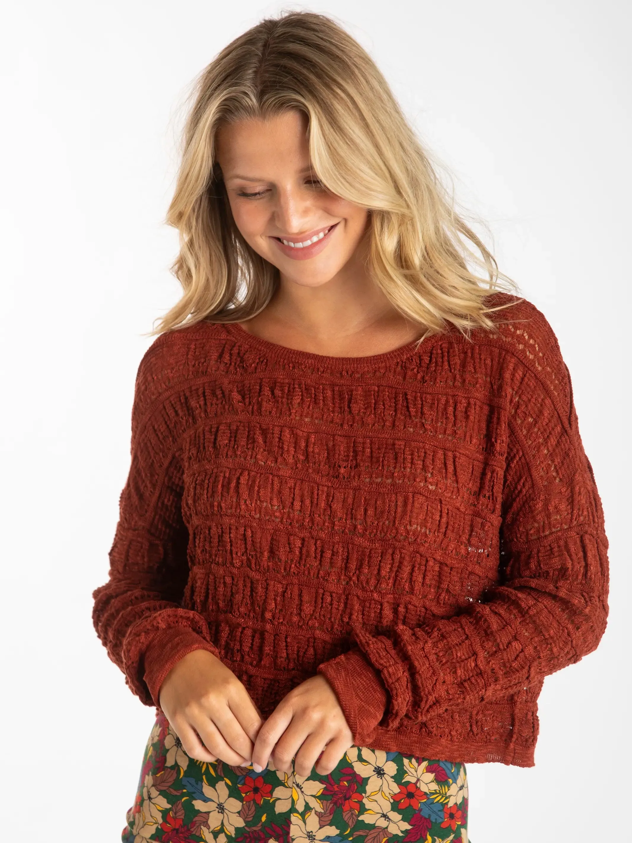 Cozy Womens Rust Layering Sweater