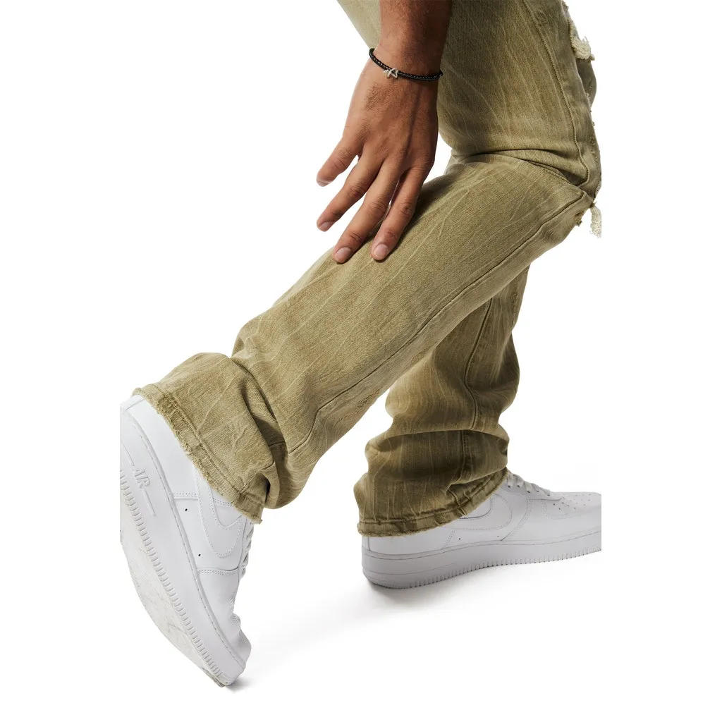 Essential Stacked Denim Jeans - Light Oak